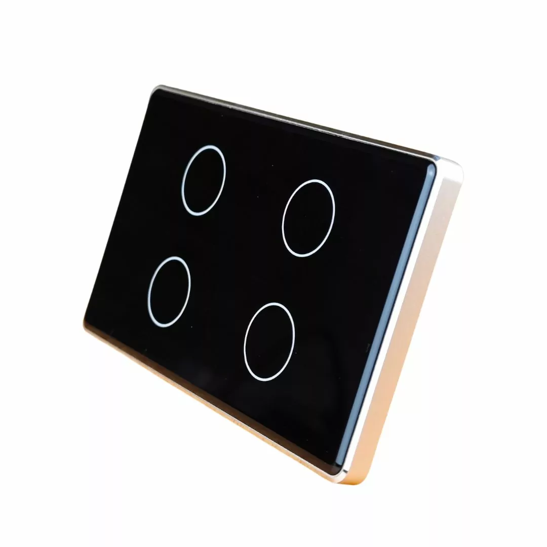 Công tắc thông minh Zigbee Tuya viền vàng Chữ Nhật